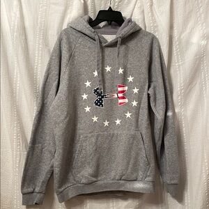 Under Armour Gray Sweatshirt Hoodie with Patriotic Design size XL extra large